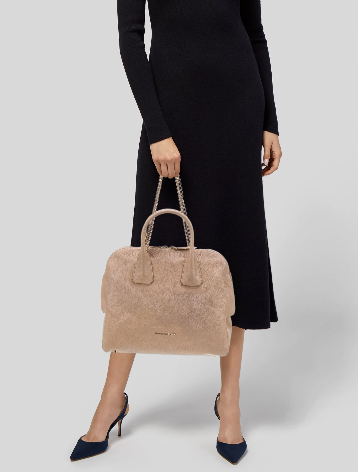 Burberry Leather Top Handle Bag